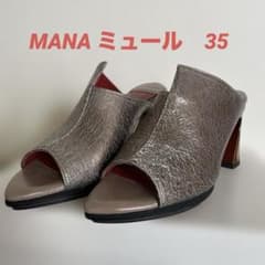 MANA ミュール メタリック クラック加工 35 - メルカリ