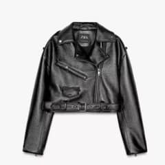 【新品未使用】ZARA ライダースジャケット ブラックS フェイクレザーのサムネイル