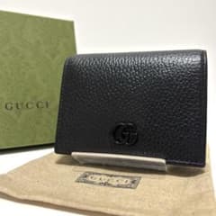 589✨未使用級✨GUCCI グッチ 二つ折り財布 GGマーモント レザー 黒