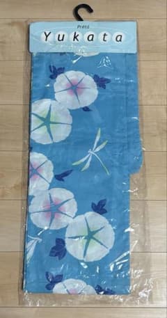 浴衣 単品 朝顔 トンボ 水色のサムネイル