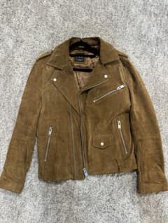 ZARA ザラ　ピッグスエードレザー　ダブルライダース　ジャケット　Mサイズのサムネイル