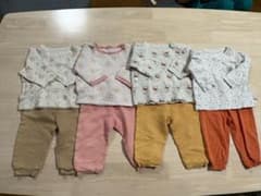 ★ユニクロ＊ベビーパジャマセット ８点　長袖半袖キルト★のサムネイル