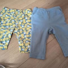 ベビーパンツ 2点セット 花柄 ブルーのサムネイル