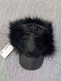 openyy ファー付きブラックキャップ YY刺繍 openyy ファー付きブラックキャップ YY刺繍 - メルカリ