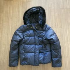 【GU】美品　ダウンジャケット ファー付き　Sサイズ　ネイビーのサムネイル