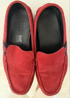 GUCCI 赤 スエード モカシンのサムネイル