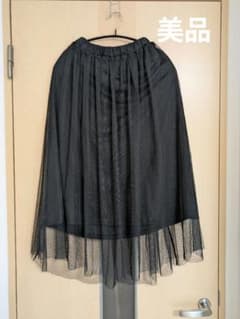 [美品]chocol raffine ブラック チュールスカートのサムネイル