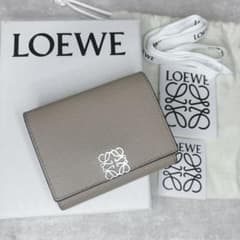美品✨人気色 LOEWE ロエベ トライフォールド 三つ折り財布 サンド