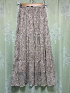 【匿名発送】GU ペイズリー柄 フレアスカート ベージュ Mサイズのサムネイル
