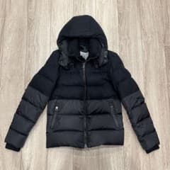 超美品】モンクレール ダウンジャケット ウールコンビ 黒ワッペン 0 