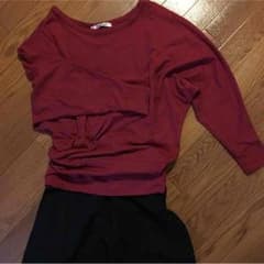 美品▶︎ドルマンスリーブ▶︎ワイン色カットソーMのサムネイル