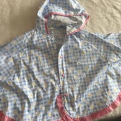 女の子　レインコート　ポンチョ　花柄　美品のサムネイル