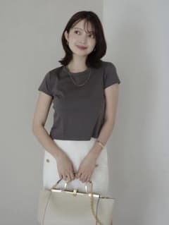 anuans シルクタッチコットンクロップドTシャツのサムネイル