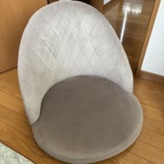 ダイヤモンドキルト 座椅子 ベロア調 グレージュのサムネイル