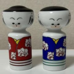 こけし 磁器製 ペア 2体セット - 3