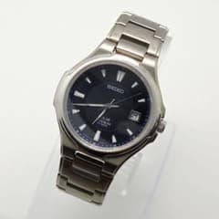 SEIKO V145-0E10 ソーラー チタン ブラック文字盤 稼働品 - メルカリ