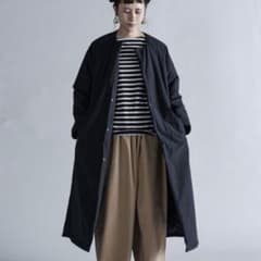 【folka(フォルカ)】ノーカラー中綿ロングコートのサムネイル