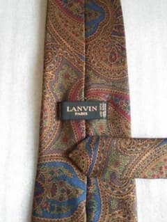 LANVIN　ペイズリープリント柄　シルクネクタイ　フランス製
