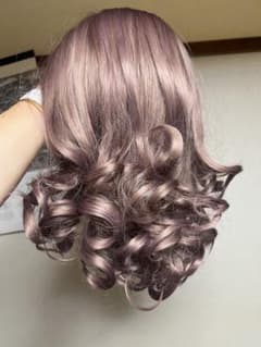 くすみパープル ロングカール ウィッグのサムネイル