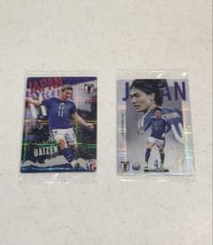 【前田大然 板倉滉 ・新品未開封】 サッカー日本代表ウエハース カード2枚セットのサムネイル