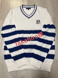 美品‼️キャロウェイ ケーブル×ボーダーVネックセーター メンズ Callawayのサムネイル