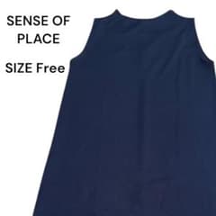 SENSE OF PLACE ワンピース ノースリーブ 紺 フリーサイズ