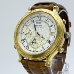 SEIKO セイコー ワールドタイマー クロノグラフ ゴールドカラー 不動 