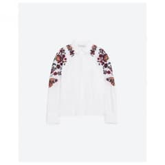 ZARA☆花柄 刺繍シャツのサムネイル