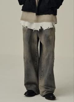 ANCELLM DENIM WIDE SLACKS サイズ2のサムネイル