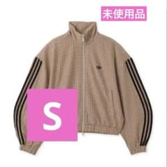 新品未使用 adidas アディダス チェック トラックトップ S ベージュ