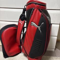 極美品】PUMA ゴルフ キャディバッグ カーボン調 レッド×ブラック 