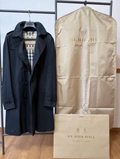 正規品BURBERRY バーバリー チェルシー トレンチコート 黒 メンズ48 
