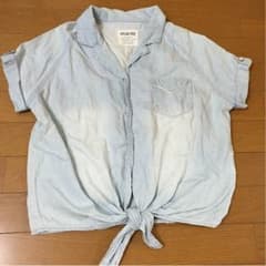 前結び デニム風 シャツ ♡のサムネイル