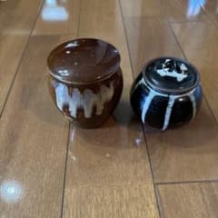 2個セット】卓上ミニ 蓋付き 壺 陶器 保存容器 調味料入れ 梅干し 漬物