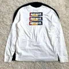 【ナイキ】 長袖カットソー ロングTシャツ L 白 綿100% バックプリント