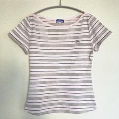 バーバリー ブルーレーベル 半袖Tシャツ ピンク ストライプ サイズ38のサムネイル