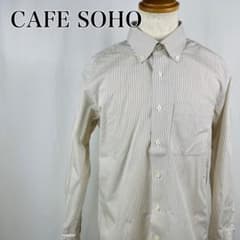 CAFE SOHO　イージーケア　ストライプ　長袖シャツ　ワイシャツ【4719】