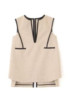 新品・未使用・タグ付き】ADORE 麻混オックスパイピングブラウス 