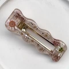 ヘアクリップ　ハンドメイド　レジン　K-37