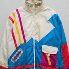 90sヴィンテージ ナイロンジャケット クレイジーパターン レトロ 3XL