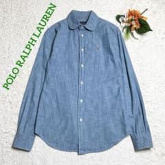 美品/ポロラルフローレン　ダンガリーシャツ　ラウンドカラー　マルチポニー 美品/ポロラルフローレン ダンガリーシャツ ラウンドカラー マルチ