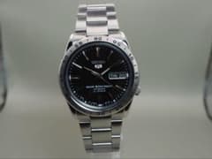美品・稼働品 SEIKO5 自動巻き ブラック文字盤 裏スケ 7s26-02t0のサムネイル