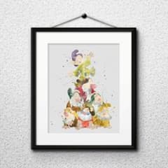 일곱 명의 난쟁이 · 디즈니 리조트 · 백설 공주 · 디즈니 랜드 · 공주 · 액자 첨부