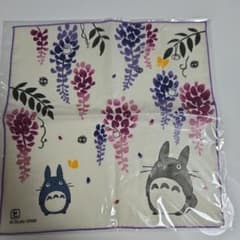 スタジオジブリ　となりのトトロ　ガーゼハンカチ　しだれ藤　未使用品