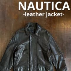 希少！！【Nautica ノーティカ】レザージャケット 黒本革 L〜XL y2k