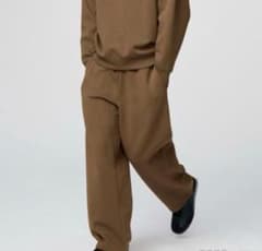 【M】UNIQLO C スウェットワイドパンツ ブラウンのサムネイル