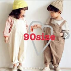 【新品】おしゃれなサロペット　白　90のサムネイル