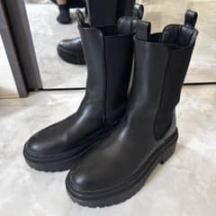 GU Lサイズ　厚底サイドゴアブーツ ブラックのサムネイル