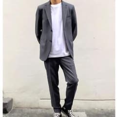 秋スーツ おしゃれカジュアルスーツ ナンバーナイン グレー