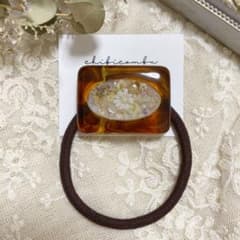 ハンドメイド　レジン　お花　ヘアゴム　ポニーフック　ブローチ　no.230のサムネイル